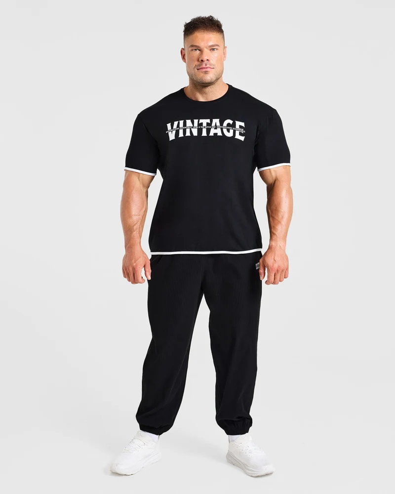 Wesley Vissers x Oversized Ribbed Joggers - Noir