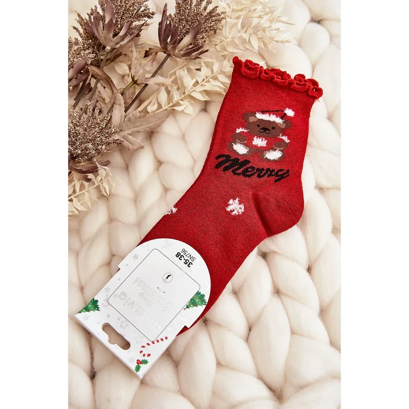 Chaussettes Noël paillettes coton dames cadeau accessoire élégant modèle 190402