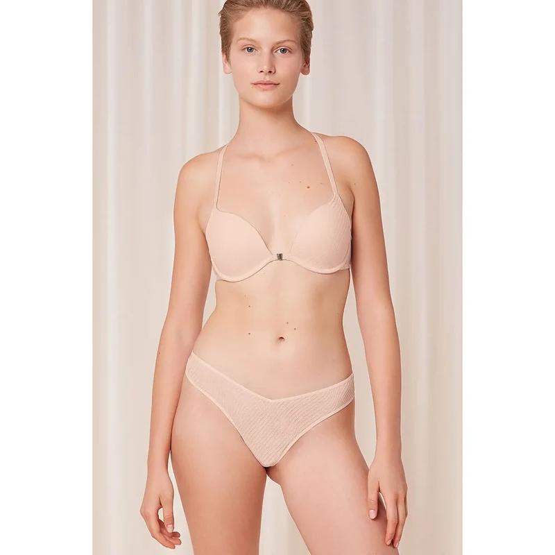 culottes brésiliennes roses clair dentelle haute jambes ajustement parfait