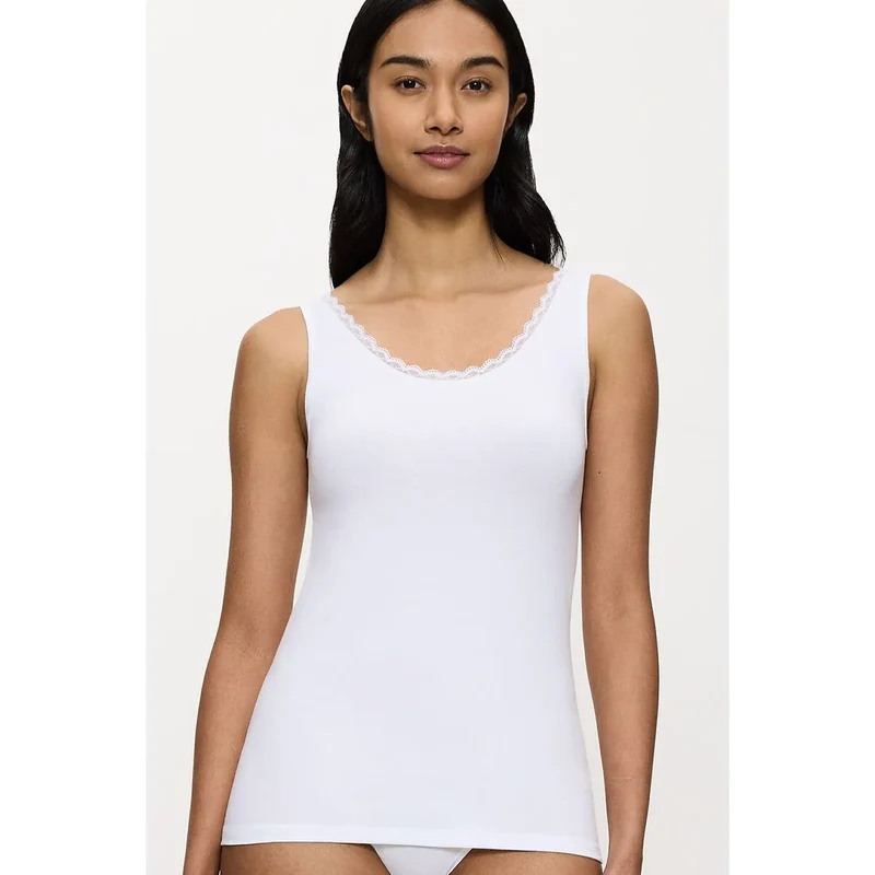 T-shirt coton doux dentelle féminine ajusté respirant Feel Of Cotton