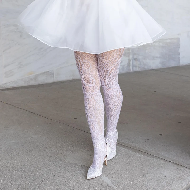 Botanical Fishnets - White