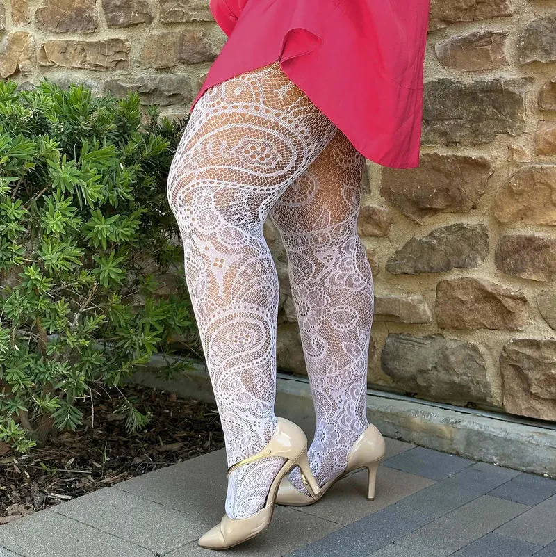 Botanical Fishnets - White