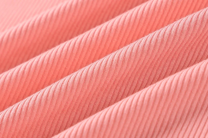 Ribbed Crop Top - Neon Coral