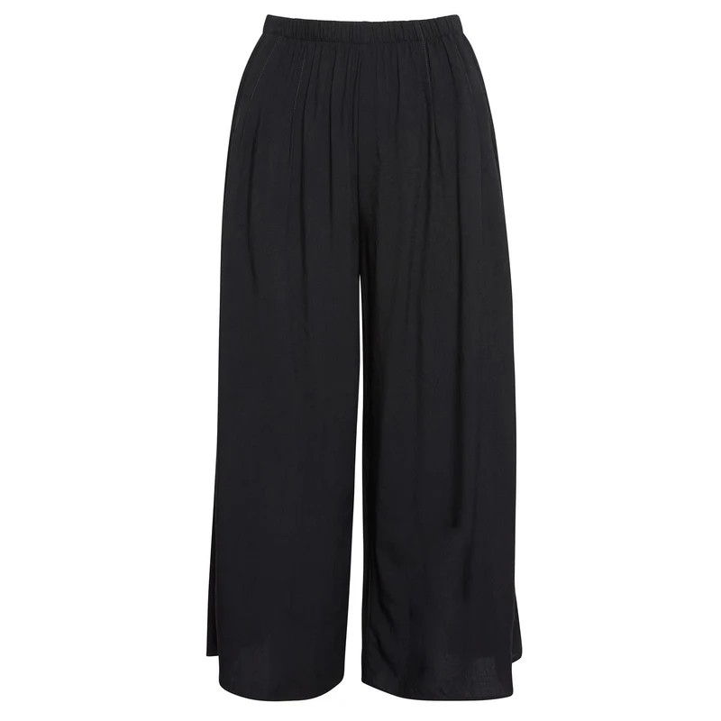 Pantalon large court uni - Noir