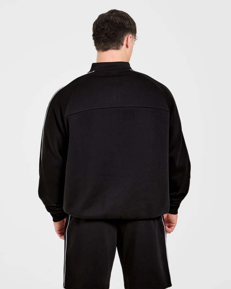 Restore Oversized 1/4 Zip Pullover - Black