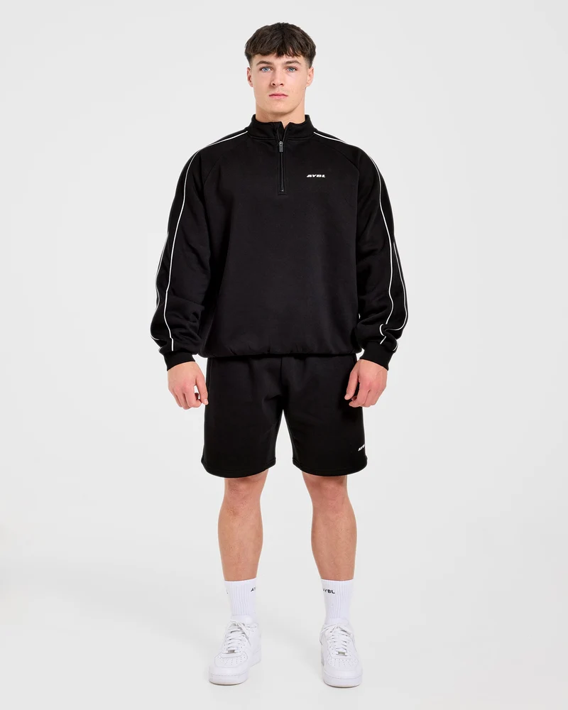Restore Oversized 1/4 Zip Pullover - Black