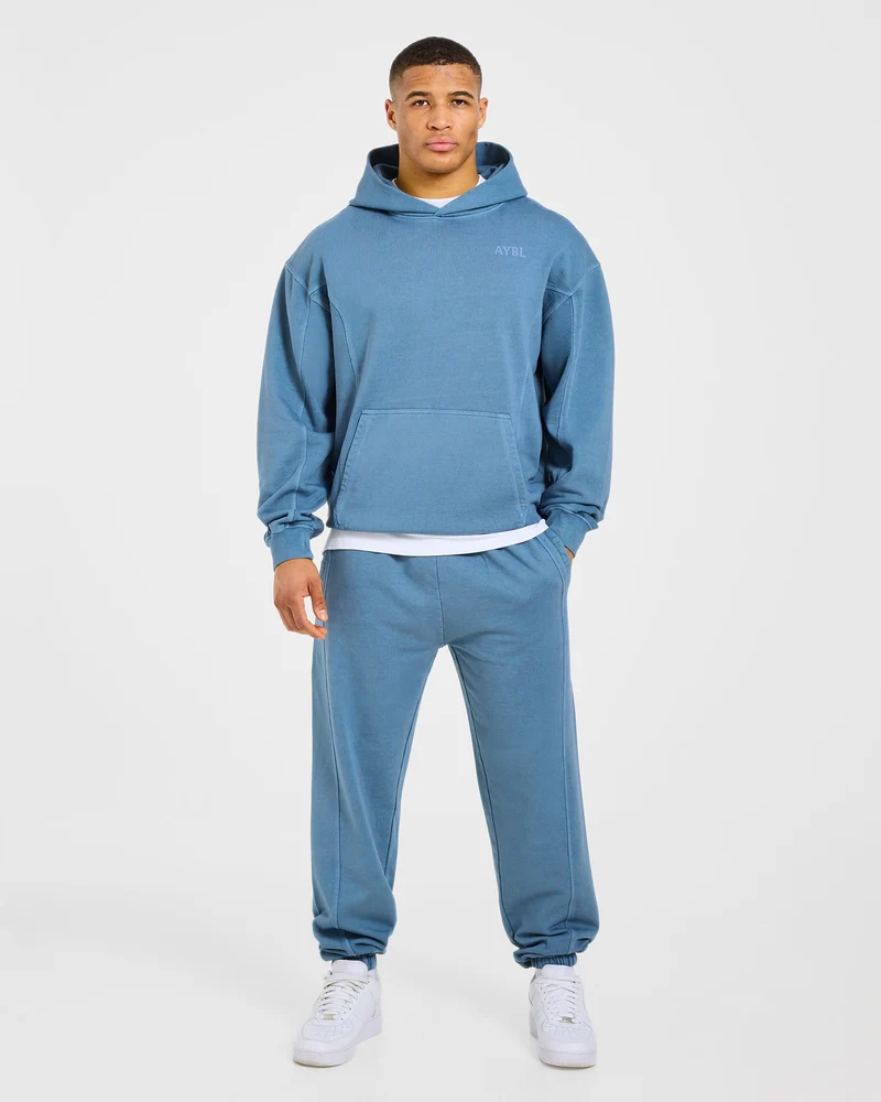 Lift Club Distressed Joggers - Washed Indigo