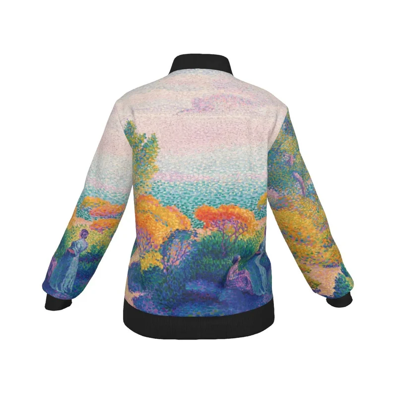 Two Women by the Shore Mediterranean Women's Bomber Jacket