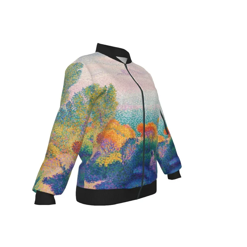 Two Women by the Shore Mediterranean Women's Bomber Jacket
