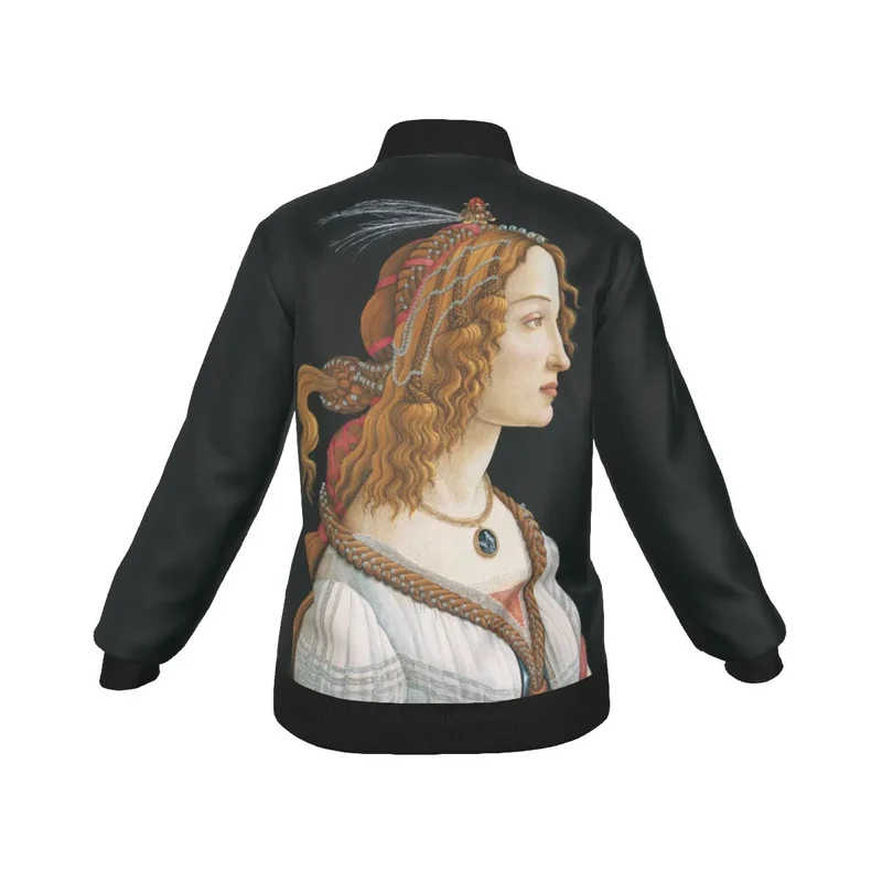 Idealized Portrait of a Lady Sandro Botticelli Women's Bomber Jacket