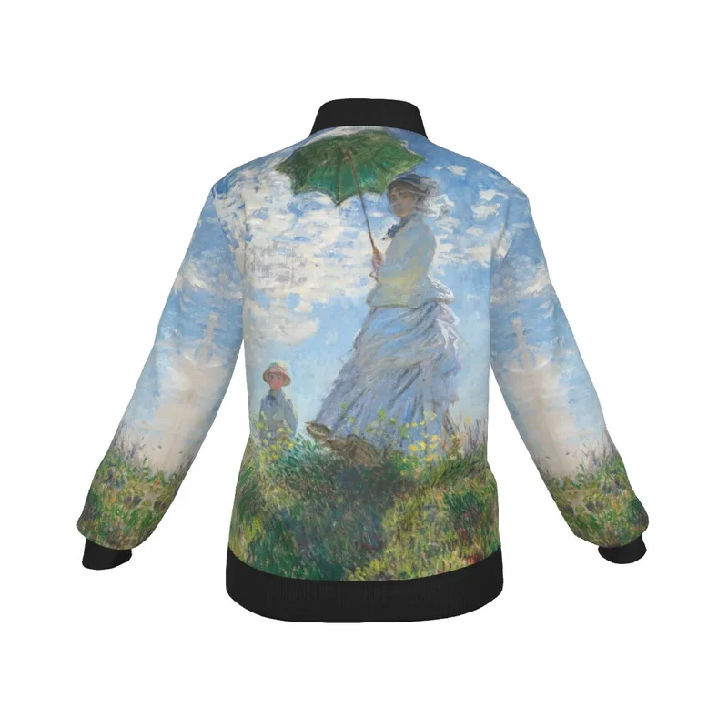 Woman with a Parasol Claude Monet Women's Bomber Jacket