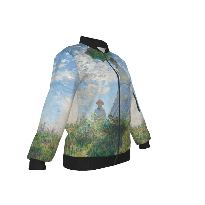 Woman with a Parasol Claude Monet Women's Bomber Jacket