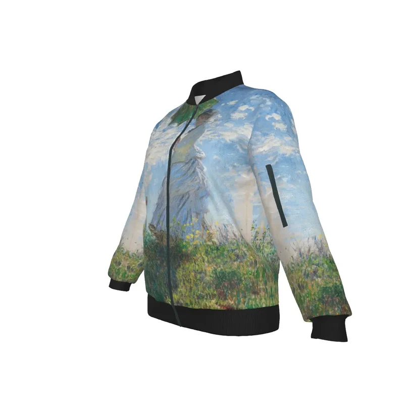 Woman with a Parasol Claude Monet Women's Bomber Jacket