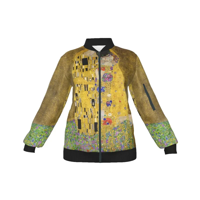 The Kiss by Gustav Klimt Art Women's Bomber Jacket
