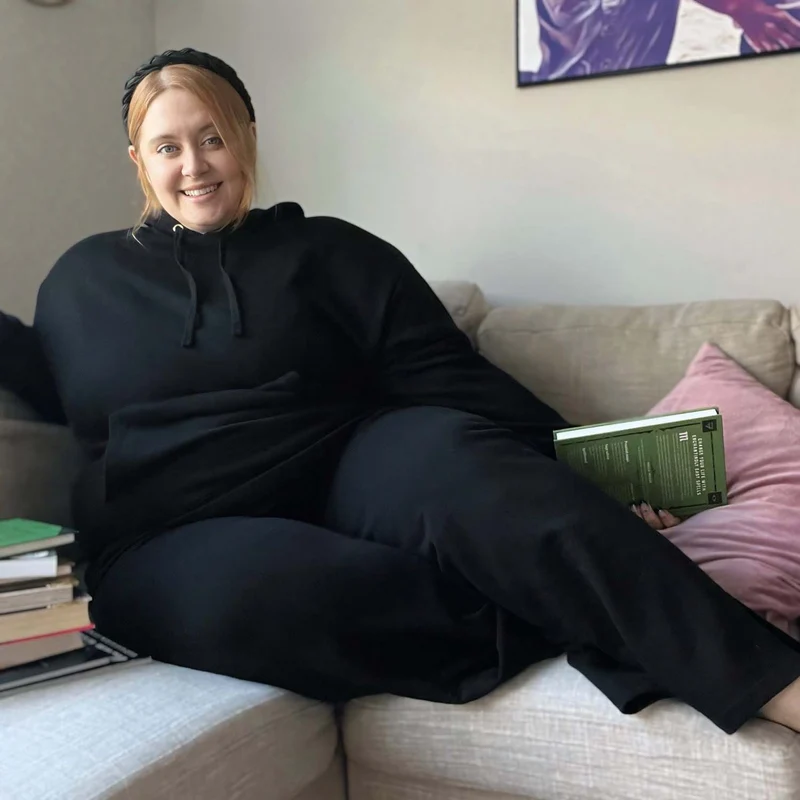 Organic Cotton Wide Leg Joggers - Black
