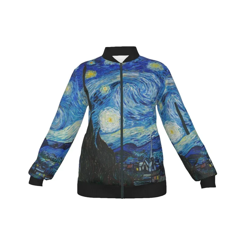 The Starry Night Van Gogh Art Women's Bomber Jacket