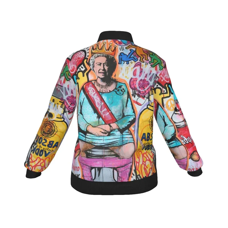 Iconic British Royal Pop Art Surrealism Women's Bomber Jacket
