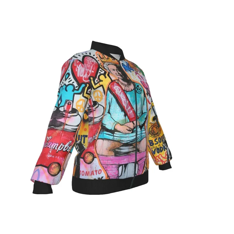 Iconic British Royal Pop Art Surrealism Women's Bomber Jacket