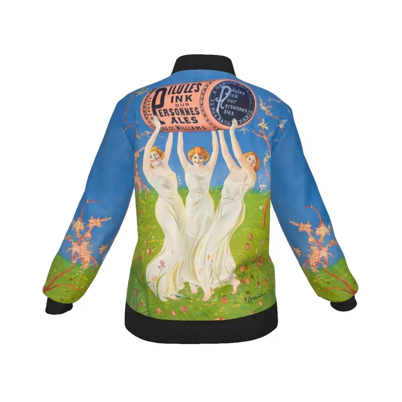 Pink Pills for Pale People Leonetto Cappiello Women's Bomber Jacket