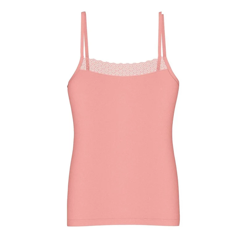 T-shirt femme bretelles spaghetti modal dentelle recyclée ajustable confort élégant