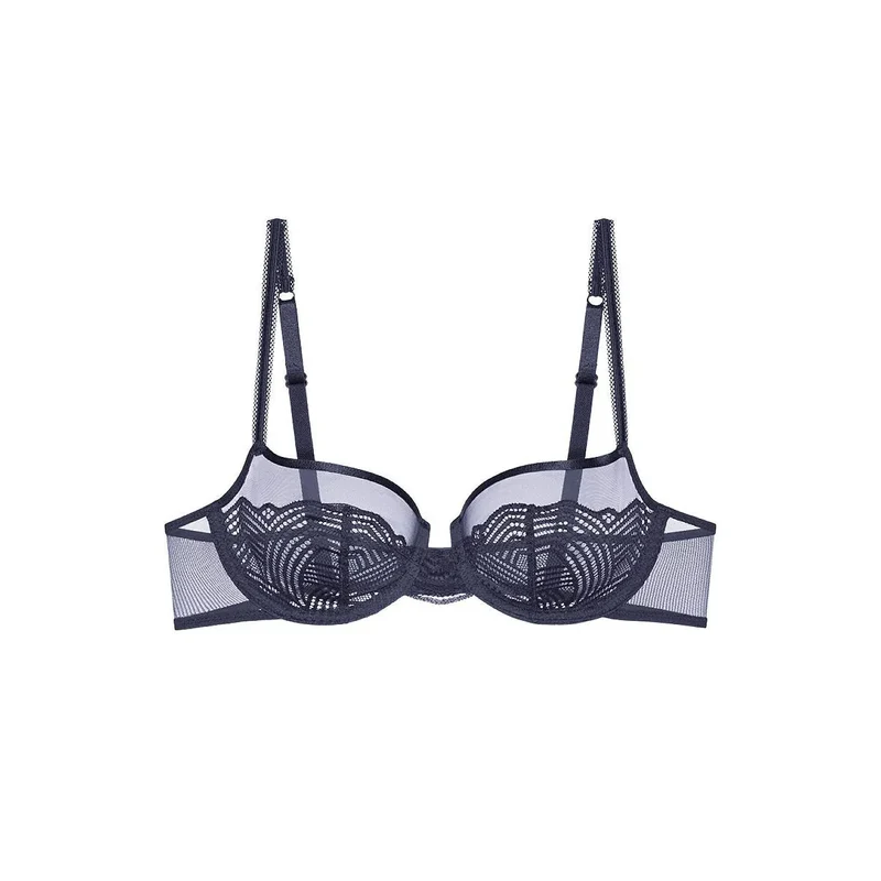 Soutien-gorge balconnet dentelle tulle armatures maintien parfait élégant femmes