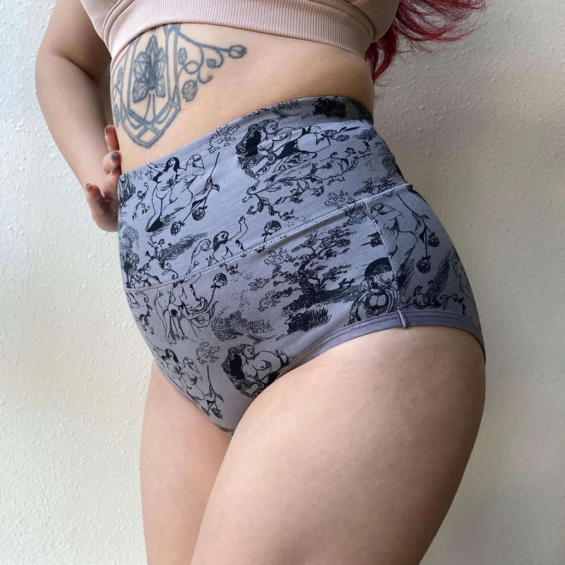 Organic Cotton Full Brief Knickers - Passion au Jardin - L'Amour Noir