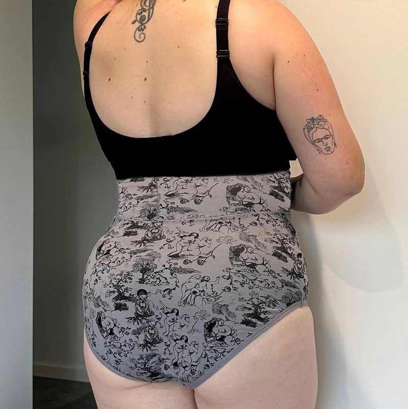 Organic Cotton Super High Waist Knickers - Passion au Jardin - L'Amour Noir