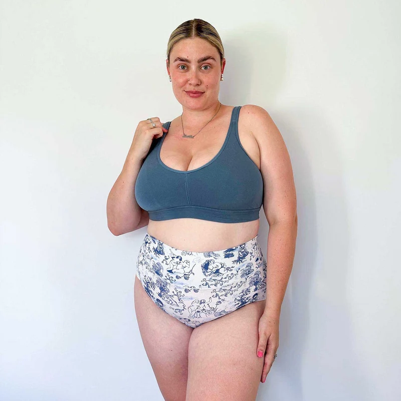 Organic Cotton Full Brief Knickers - Passion au Jardin - L'Amour Bleu