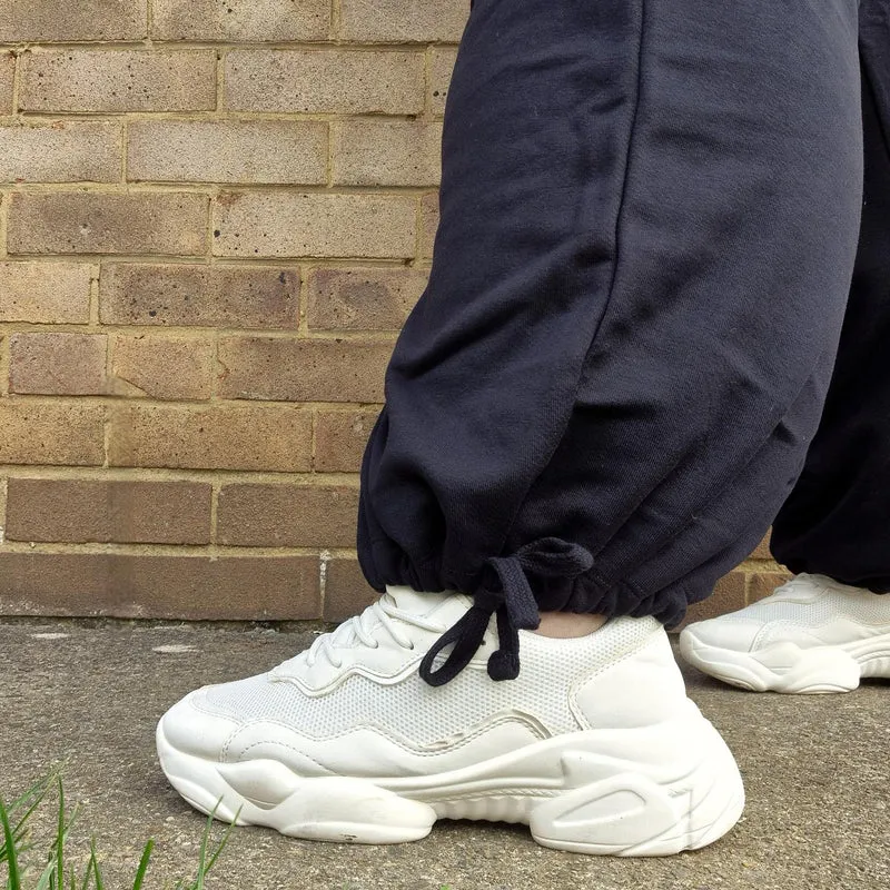 Organic Cotton Adjustable Joggers - Black