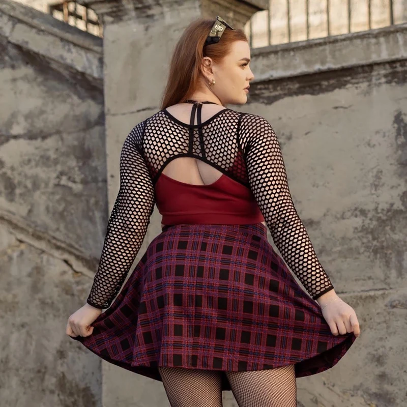 Fishnet Top - Alanis - Wine