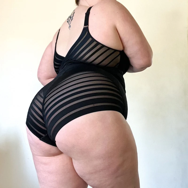 Smoothwear Open Bust Bodysuit - Black