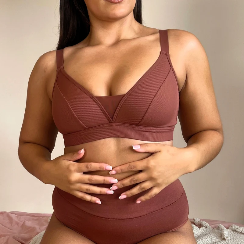 Everyday Ribbed Bra - Root Beer