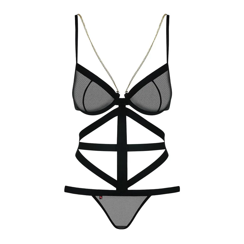 Body sexy bandes caoutchouc maille chaînes ajustables Obsessive modèle 49137