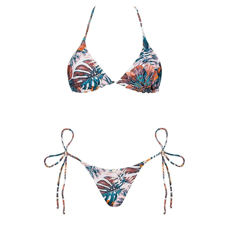 Maillot de bain deux pièces réversible motif floral tropical femme Tropicanes