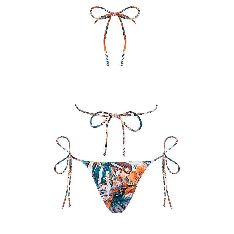 Maillot de bain deux pièces réversible motif floral tropical femme Tropicanes