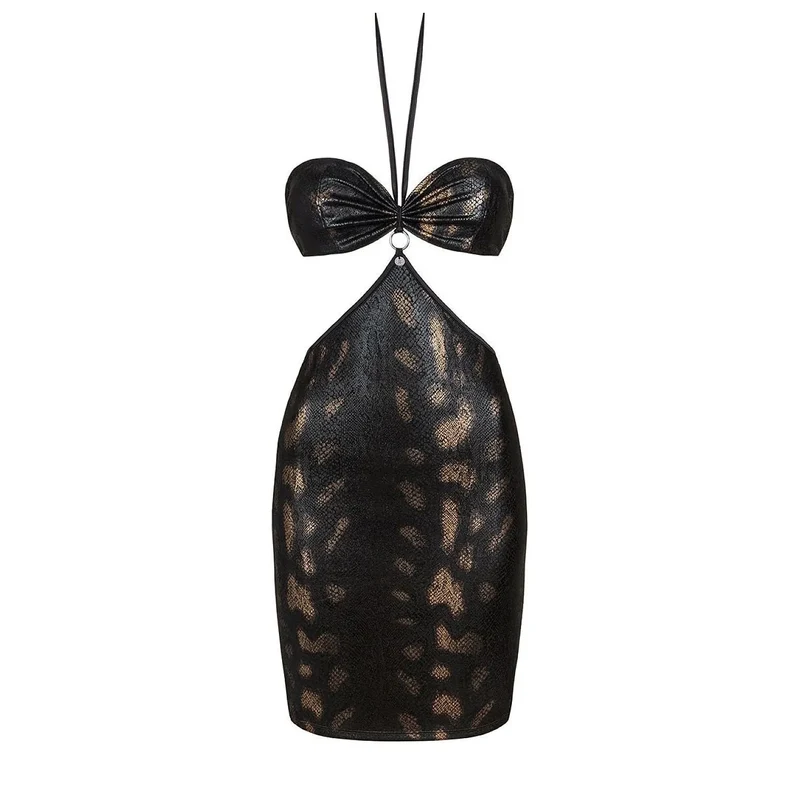 Robe noire élégante bandeau design moderne Vivianty femmes