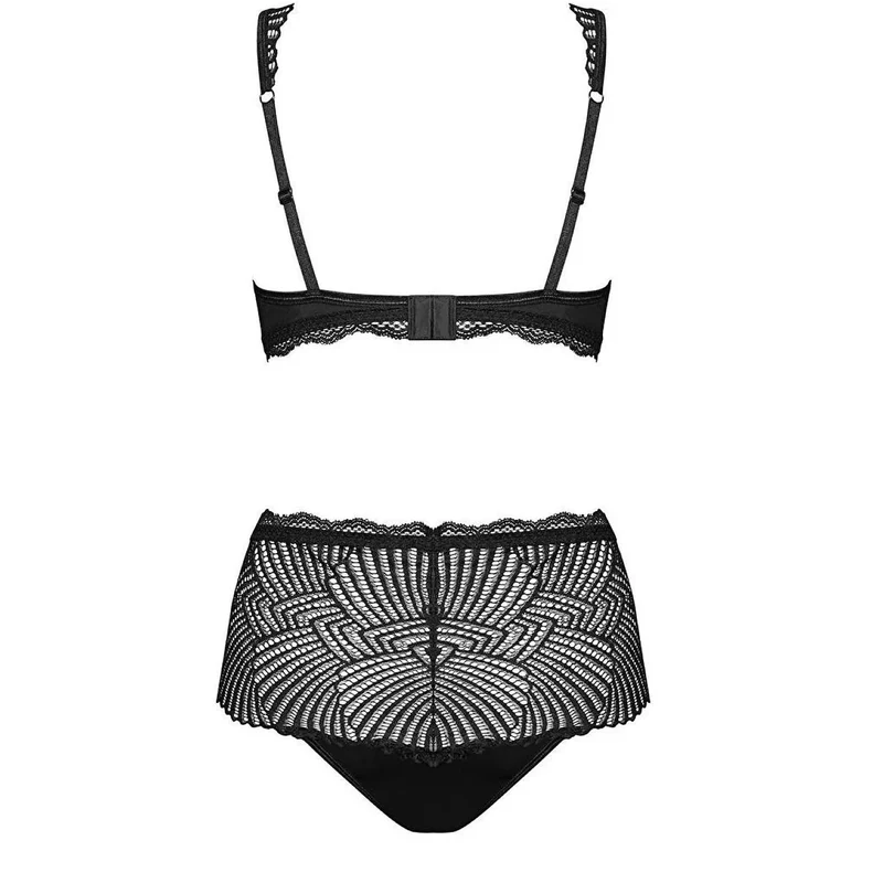 Ensemble lingerie noire dentelle élégante bralette culotte haute Obsessive