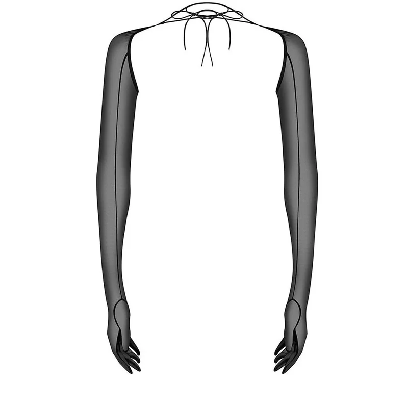 Gants longs élégants semi-transparents laçage décoratif féminin Euphori Obsessive