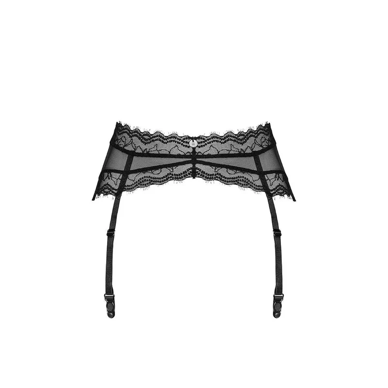 Jarretière dentelle noire Medilla lingerie élastique ajustée ambiance romantique
