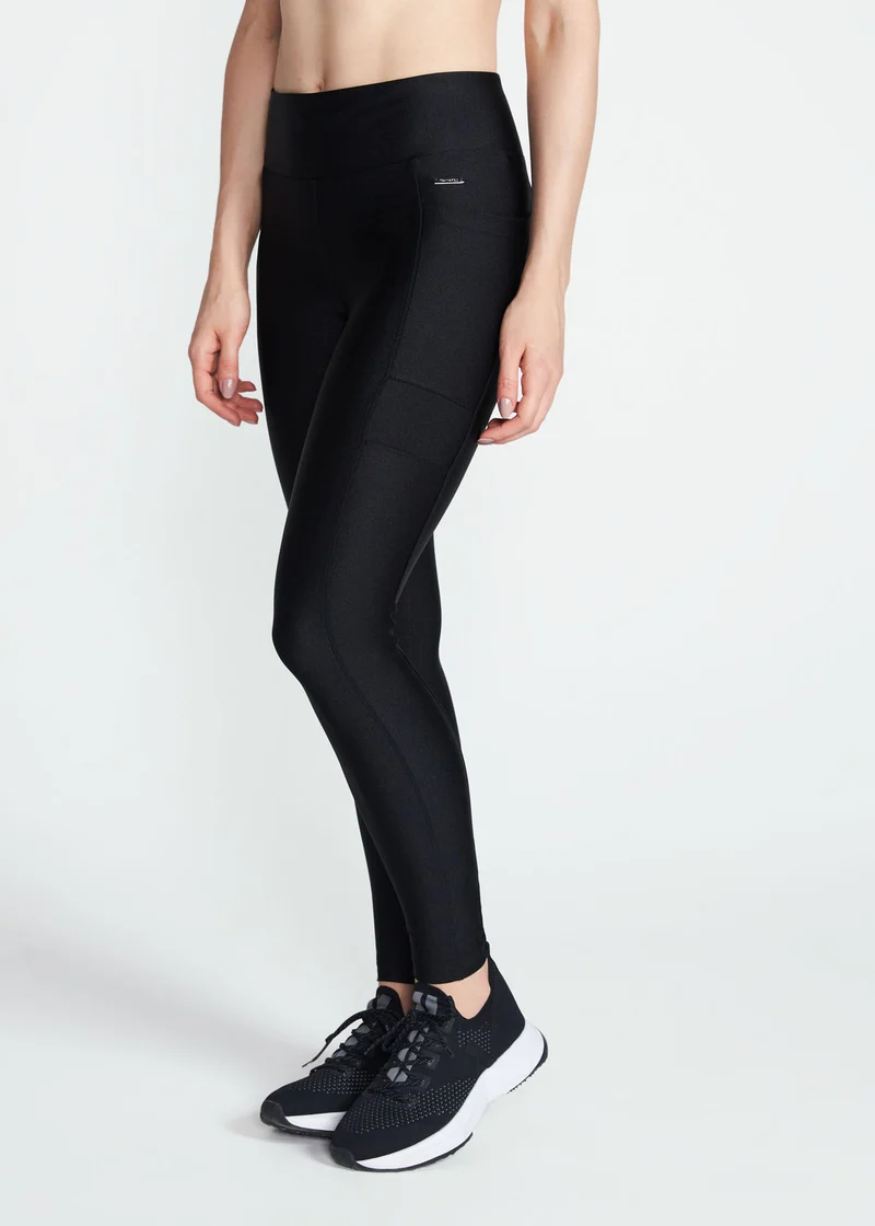Calça Legging Mulher Bolsos Brilho