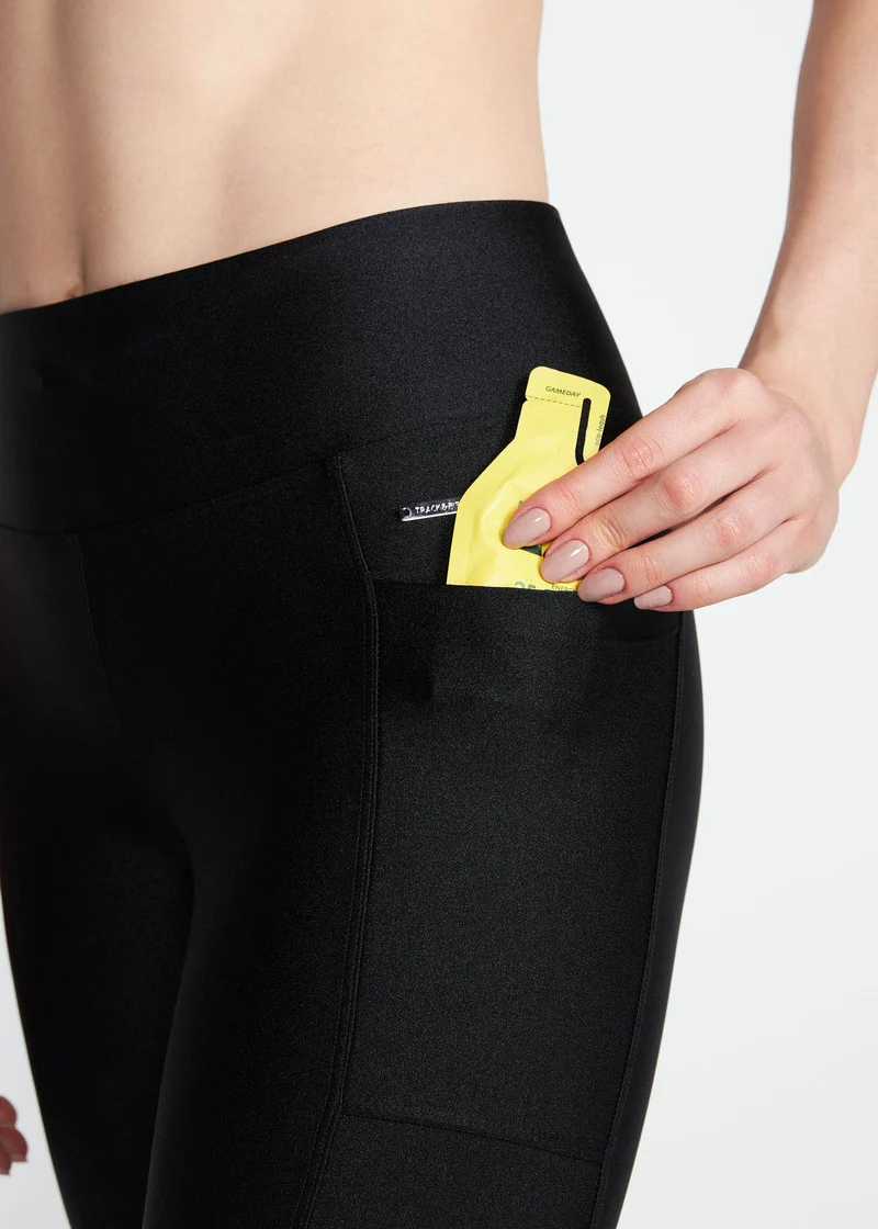 Calça Legging Mulher Bolsos Brilho