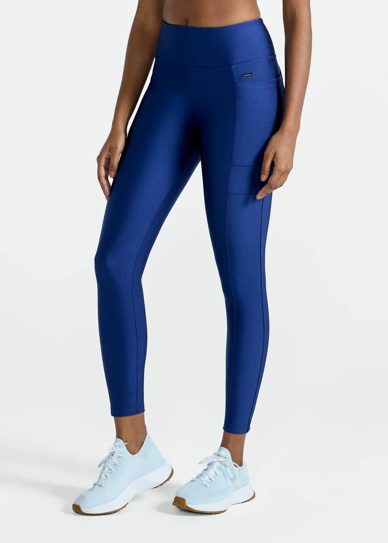 Calça Legging Mulher Bolsos Brilho