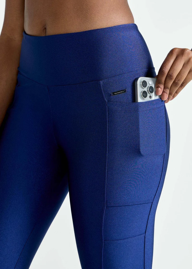 Calça Legging Mulher Bolsos Brilho