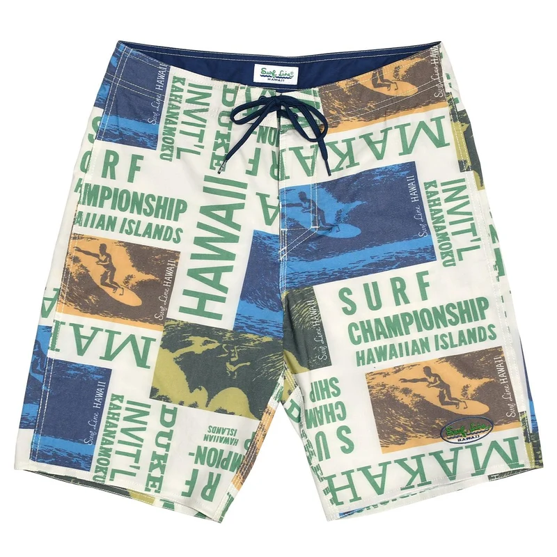 Boardshort Homme Classique - Surf Contest Blanc