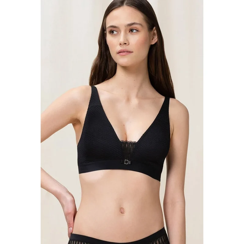 Soutien-gorge élégant soft sans armatures dentelle ajustable féminin confort