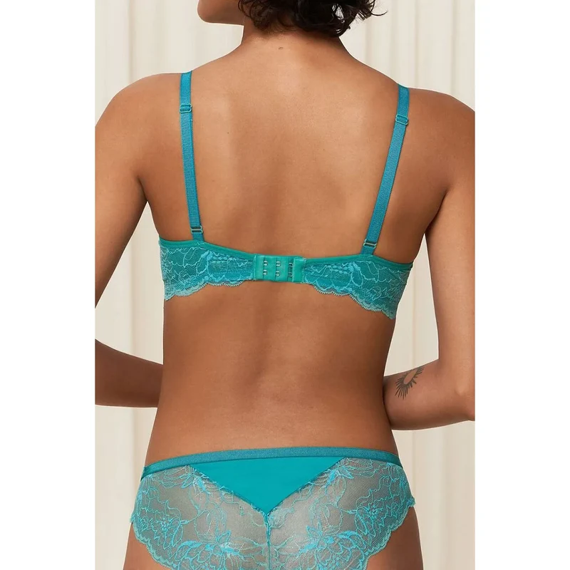 Soutien-gorge dentelle turquoise maintien naturel confort écologiques Triumph
