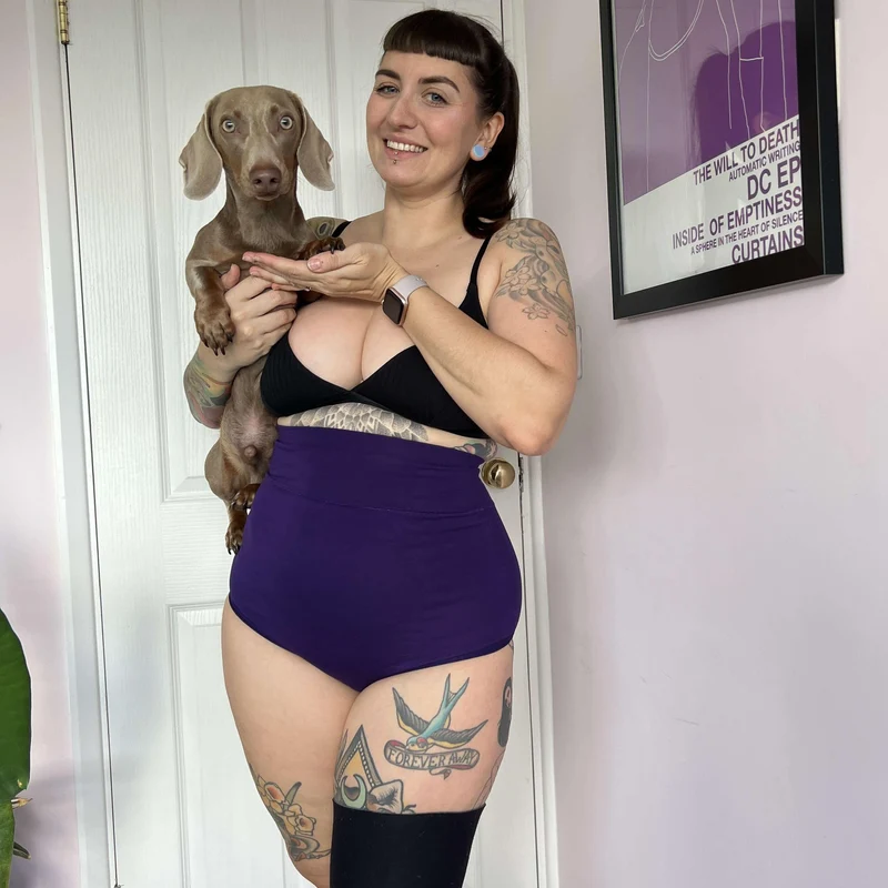 Organic Cotton Super High Waist Knickers - Suffragette Purple