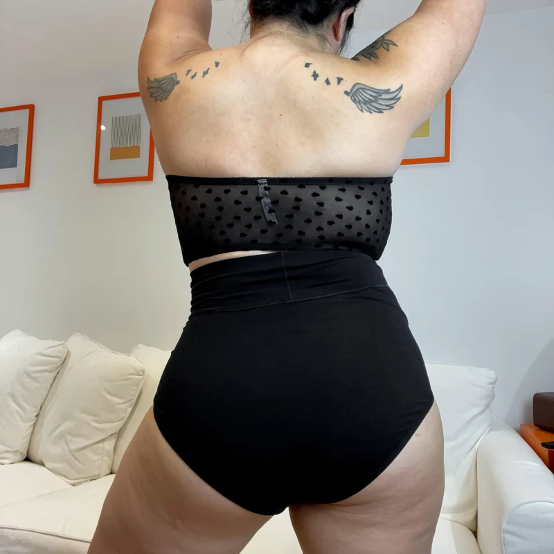 Organic Cotton Super High Waist Knickers - Black