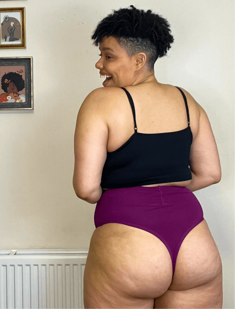 Organic Cotton Cheeky High Leg Knickers - Figgy Pudding
