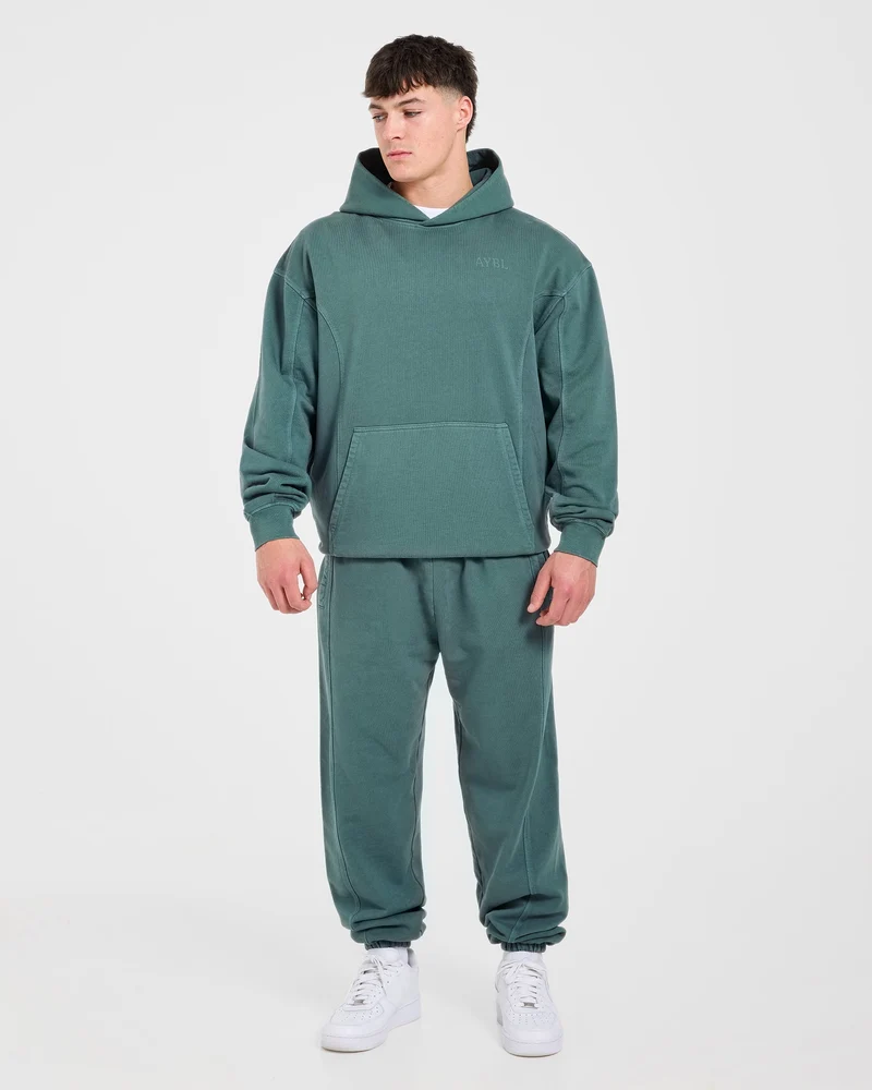 Lift Club Distressed Hoodie - Washed Teal
